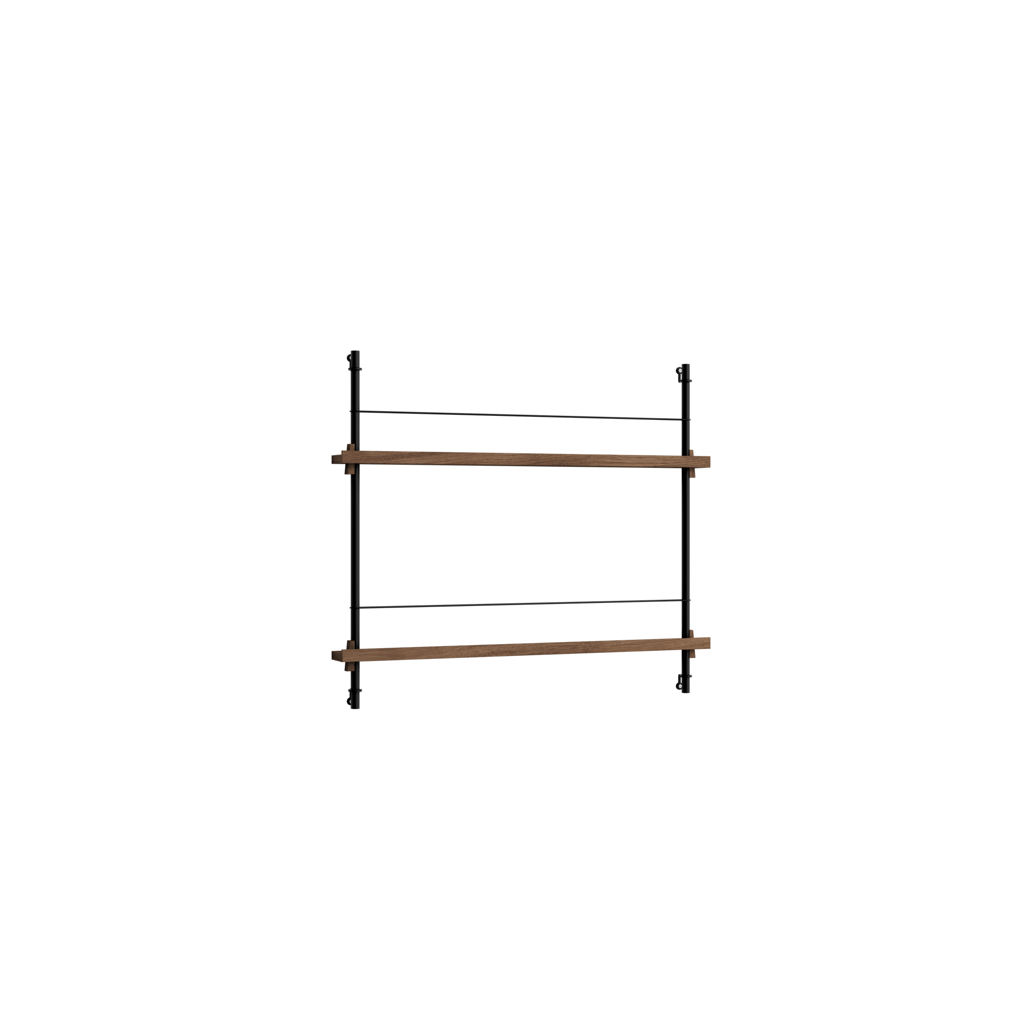 Moebe Magazine Shelving MS.65.1 Smoked Oak/ Black