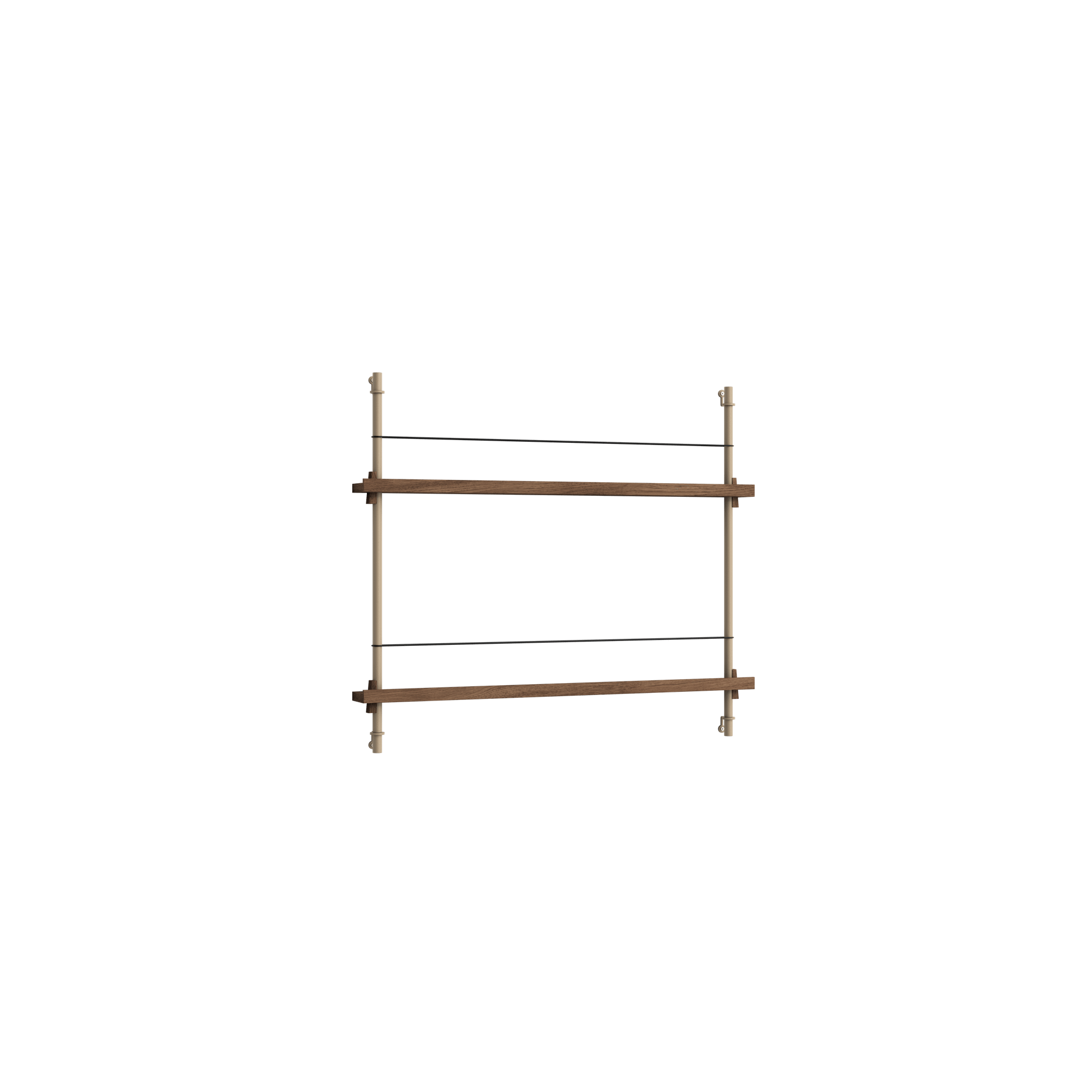 Moebe Magazine Shelving MS.65.1 Smoked Oak/Warm Grey