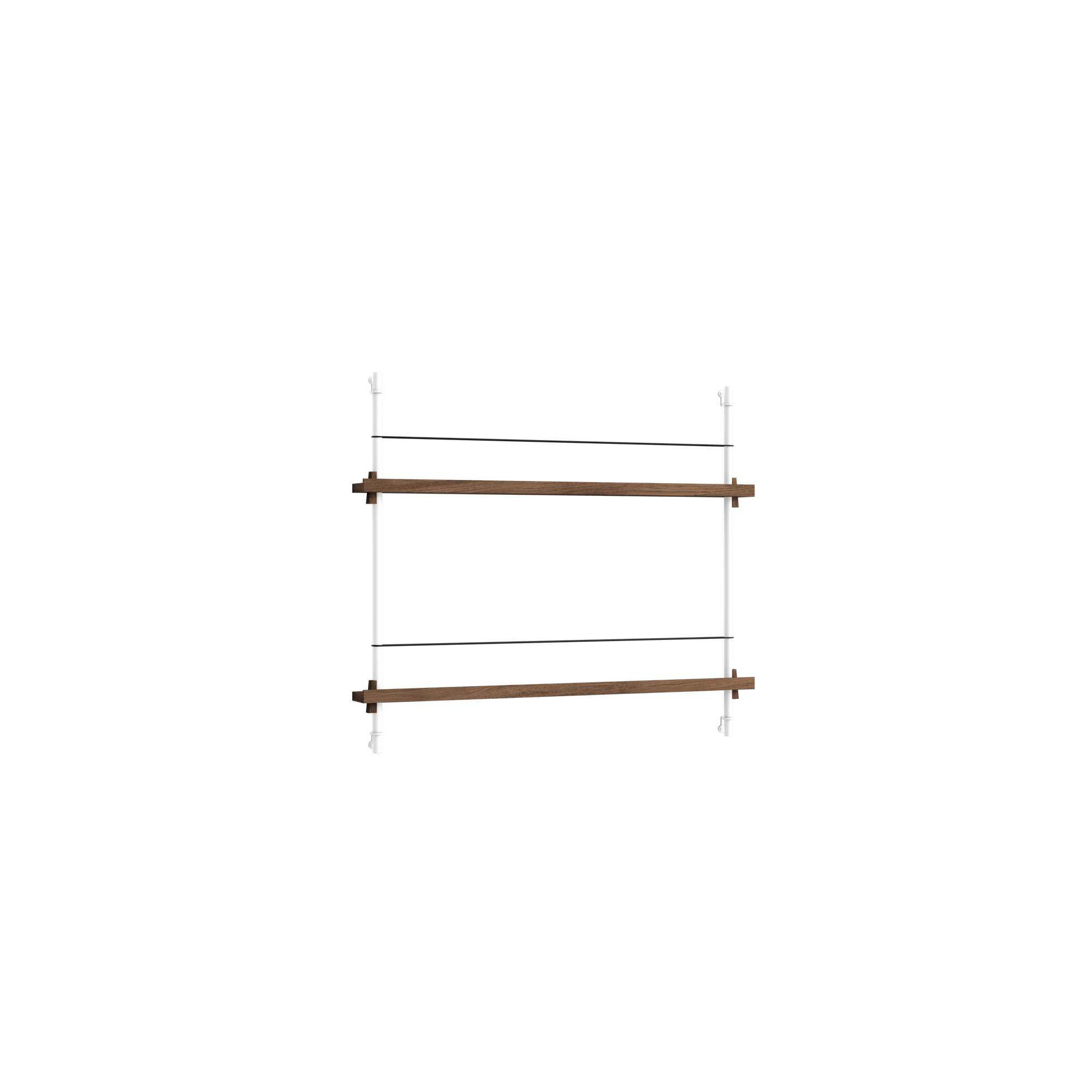 Moebe Magazine Shelving MS.65.1 Smoked Oak/ White