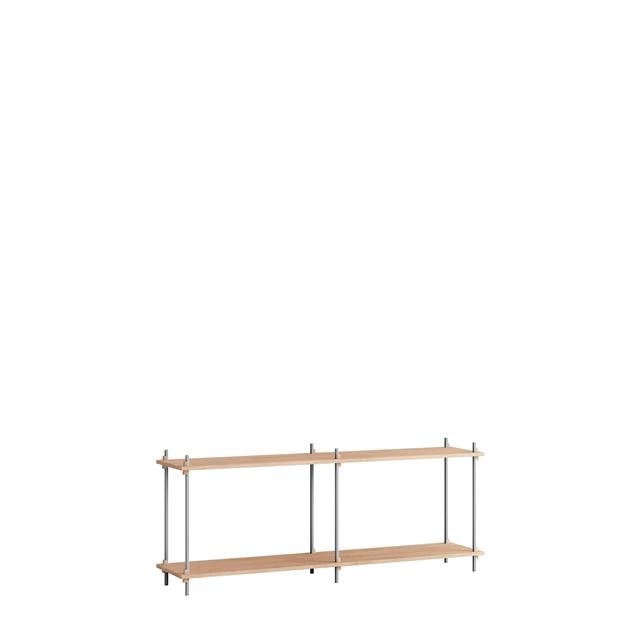Shelving S.65.2.B Oak/Stainless Steel