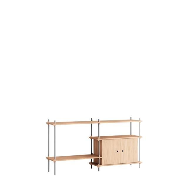 Shelving S.85.2.DC Oak/Stainless Steel