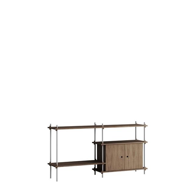 Shelving S.85.2.DC Smoked Oak/Stainless Steel