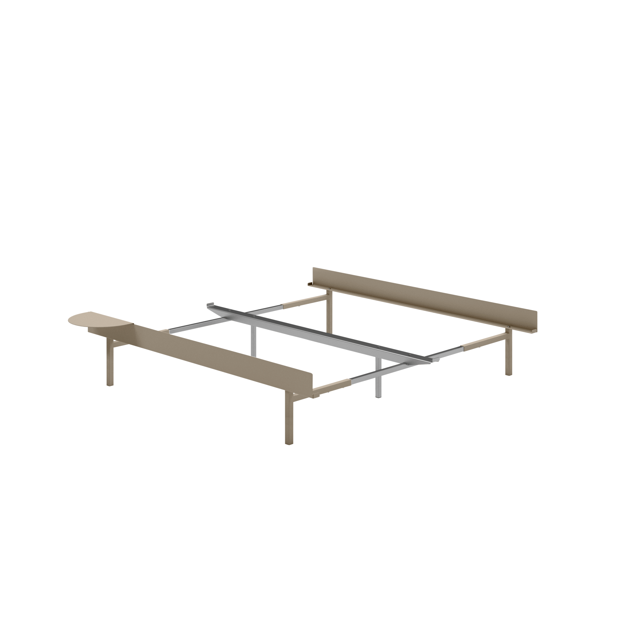 Moebe Bed Bed Frame 90-180 cm With High Legs Sand