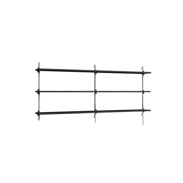 Wandplank WS.65.2.B Zwart/ Roestvrij Staal