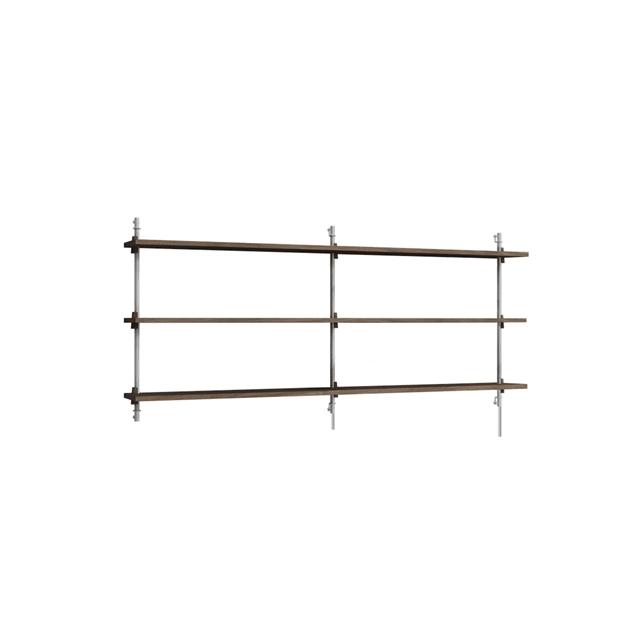 Wandplank WS.65.2.B Gerookt Eiken/Roestvrij Staal