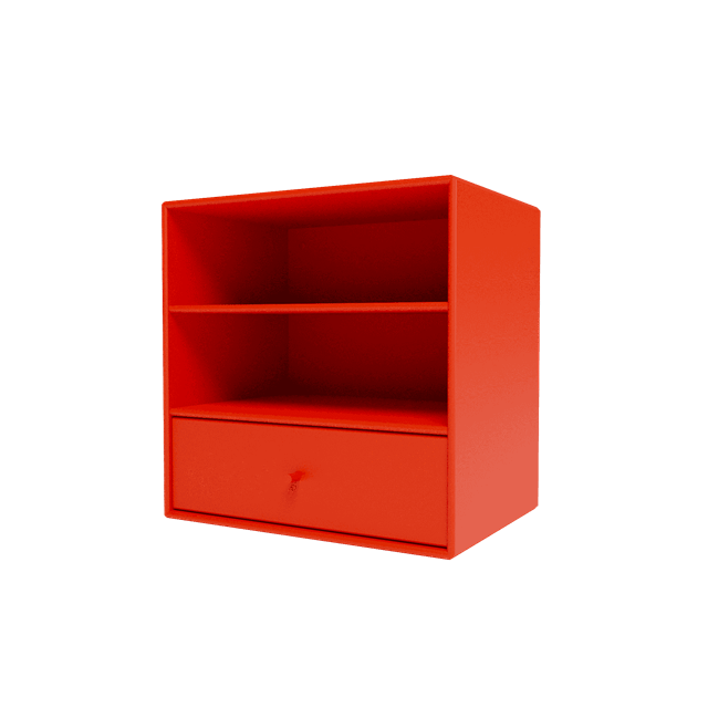 Mini 1005 Bookcase With Drawer 145-Rosehip