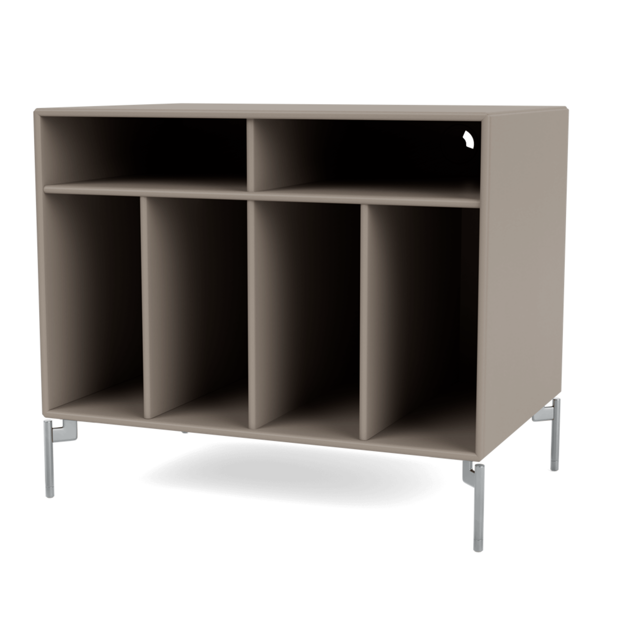 Montana SPIN I Vinyl Shelving 141-Truffle/01- Chrome