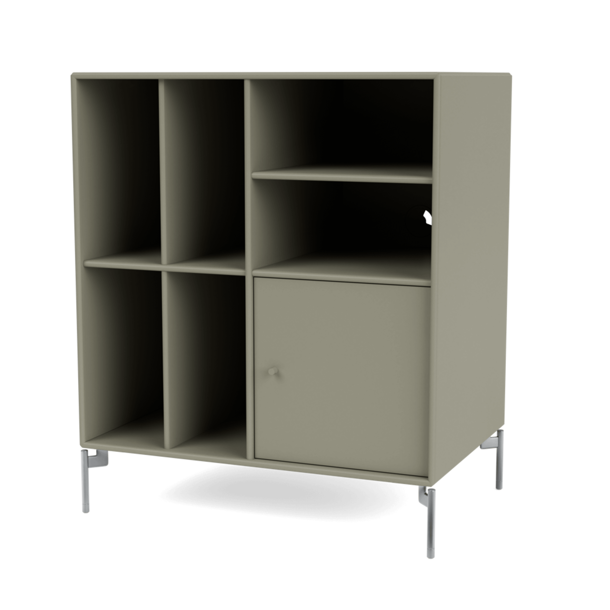 Montana SPIN II Vinyl Bookcase 144-Fennel/01- Chrome