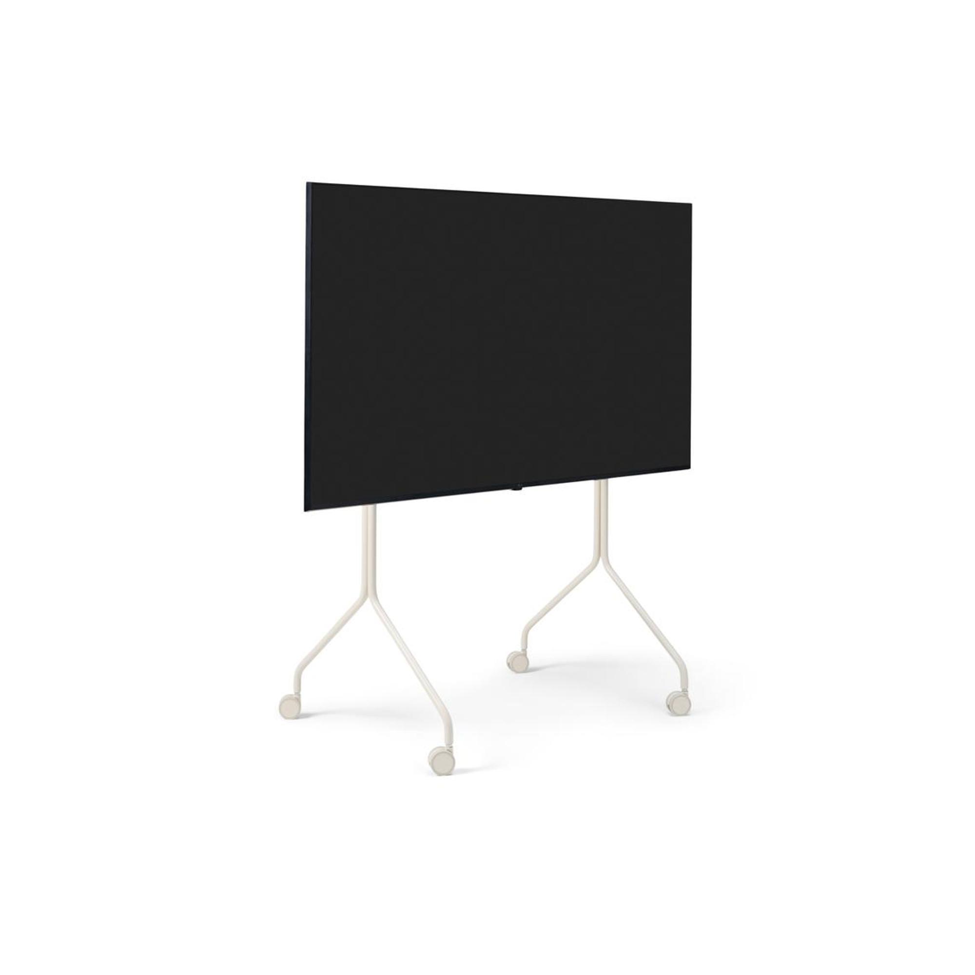 Pedestal Moon - Soporte para TV Alto con Ruedas, Color Perla
