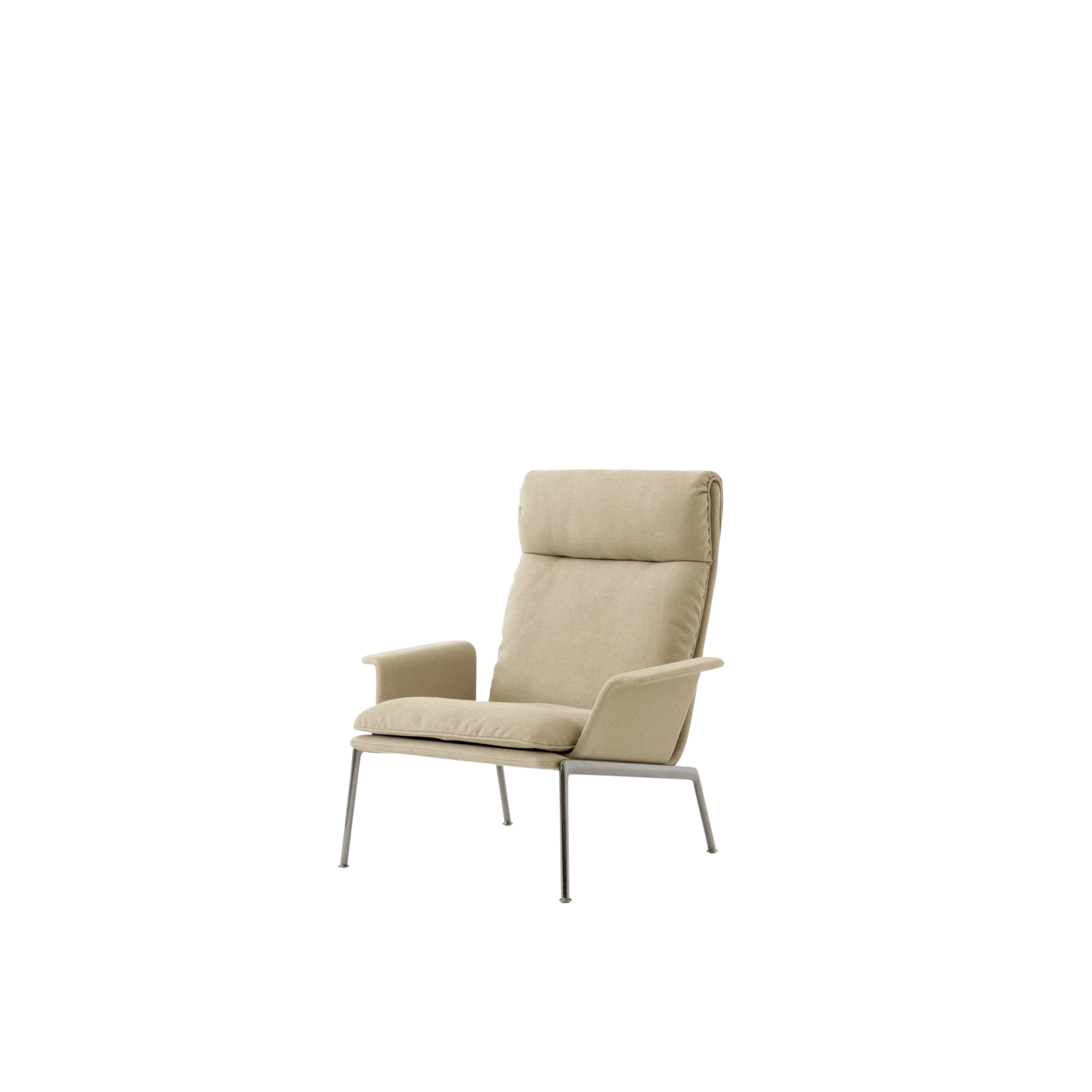 &Tradition Muno LN17 Armchair With Armrests & High Back Dark Chrome/Clay 0007