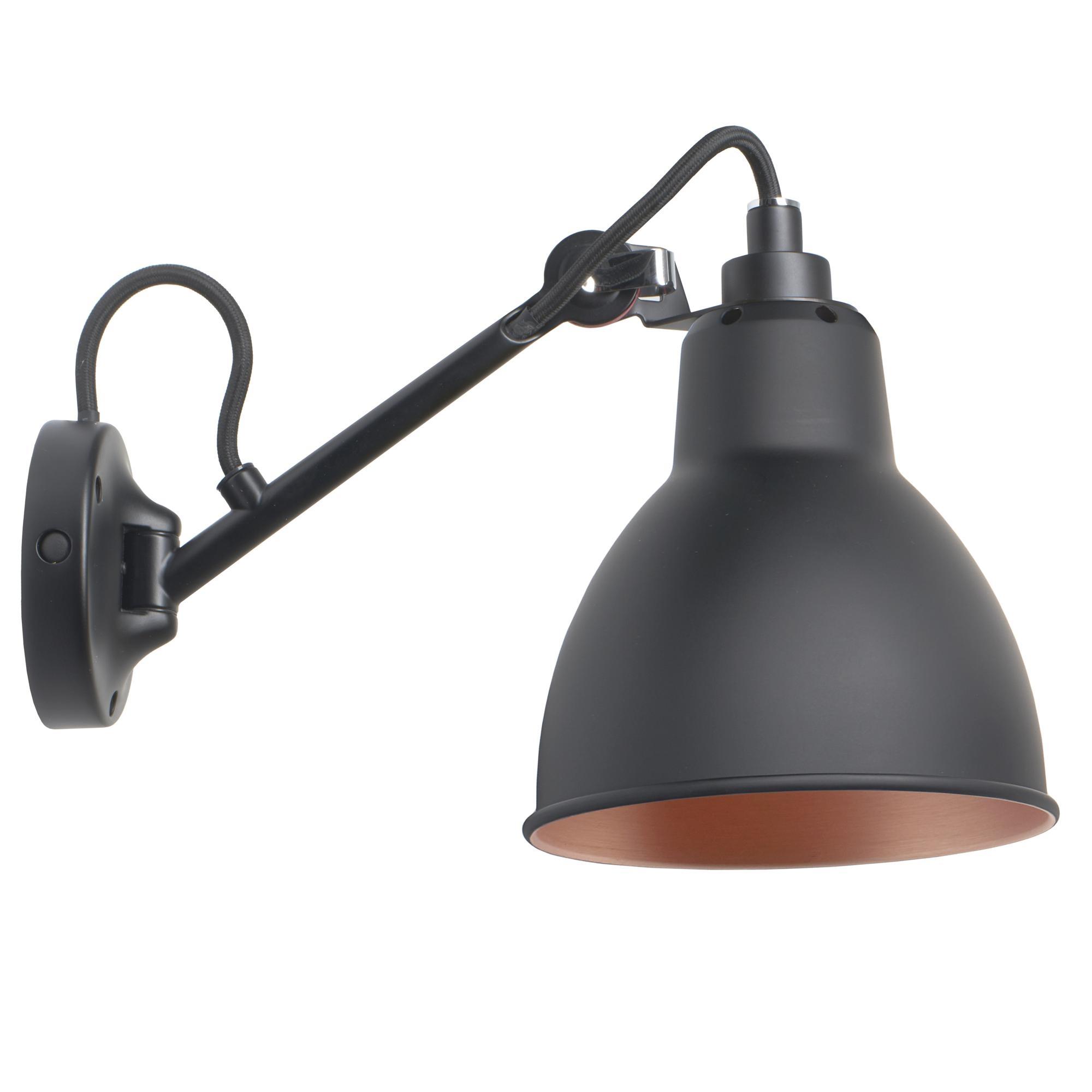 Lampe Gras N104 Wandlamp Zwart/ Zwart/ Koper – DCWéditions