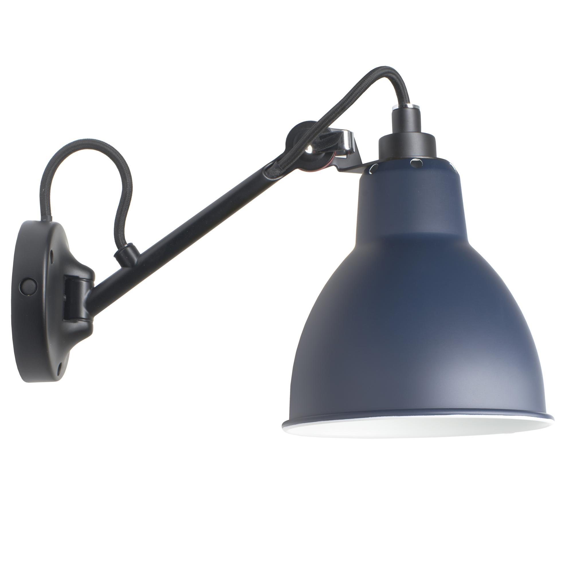 Lampe Gras N104 Applique Murale Noire/Bleu – DCW Éditions