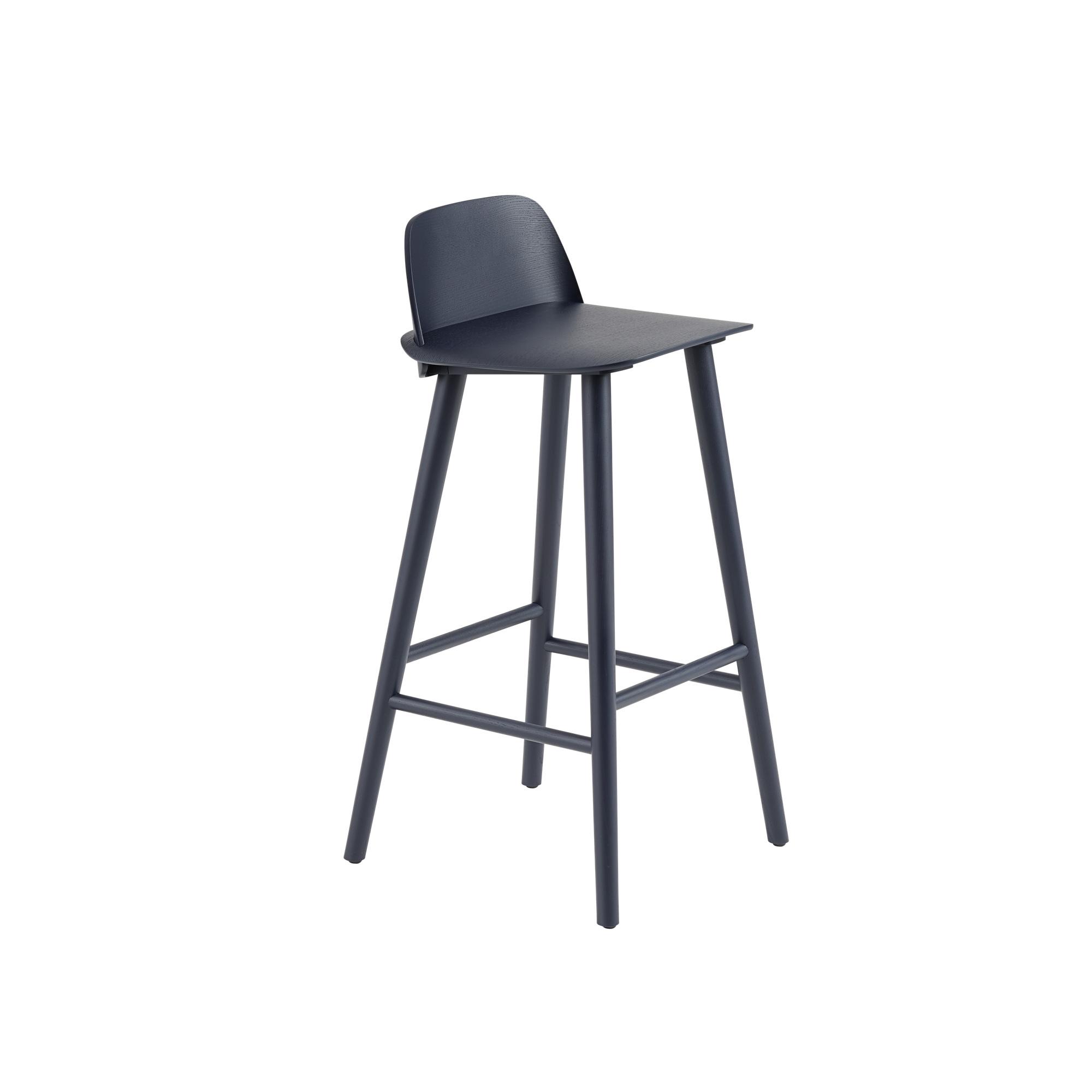 Muuto Nerd Bar Stool Midnight Blue H75