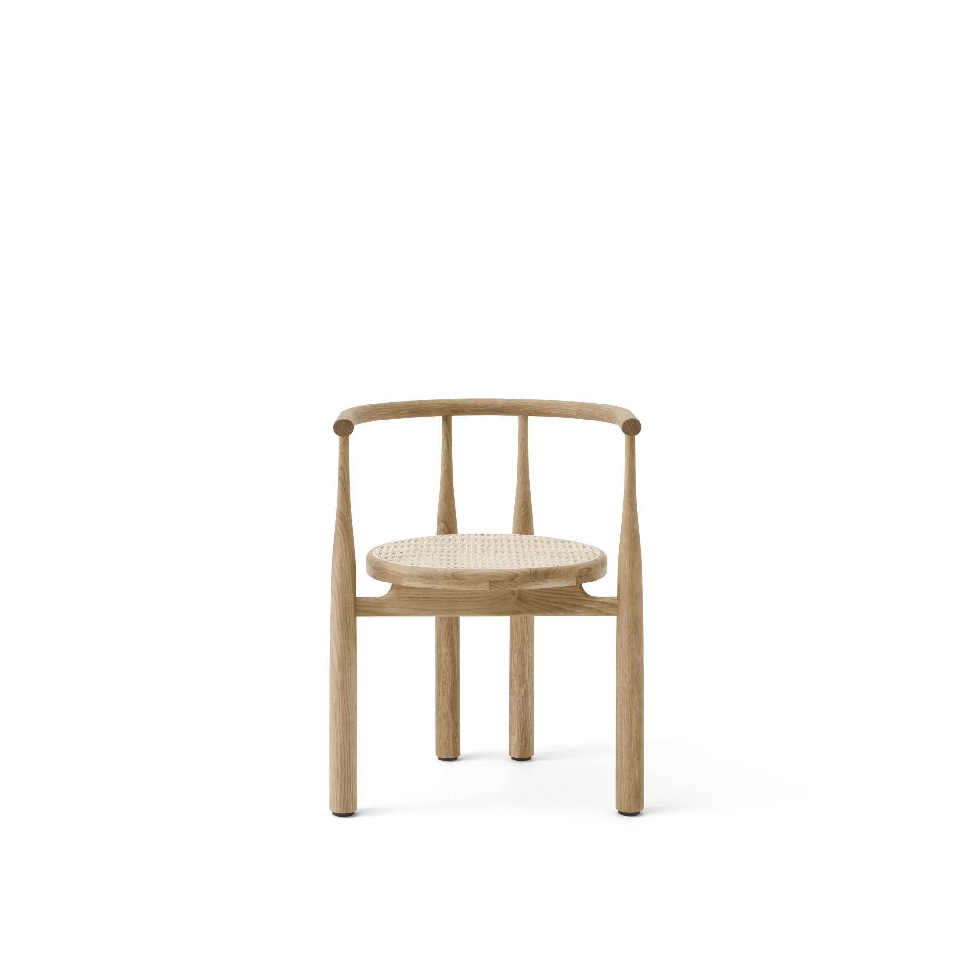 New Works Bukowski Dining Chair Oak with French Cane