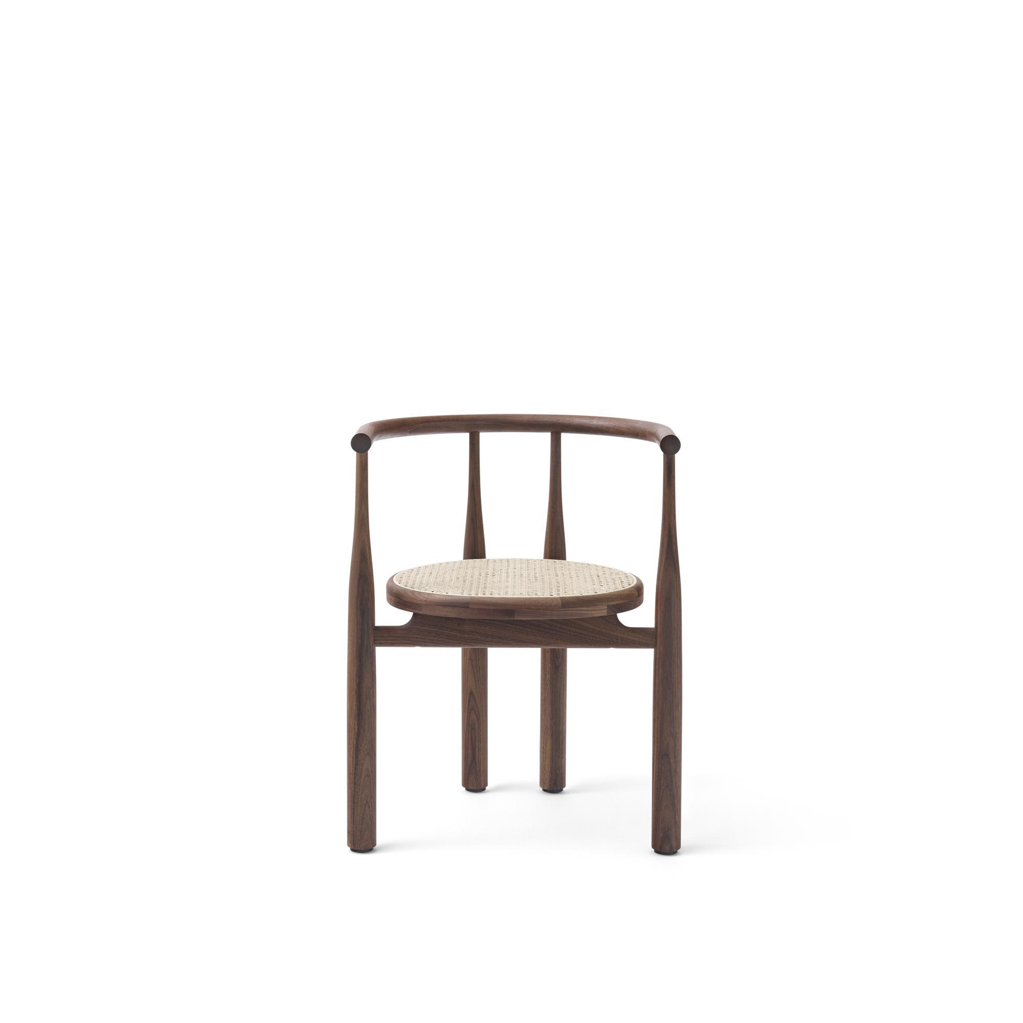 New Works Bukowski Dining Chair Walnut with French Cane