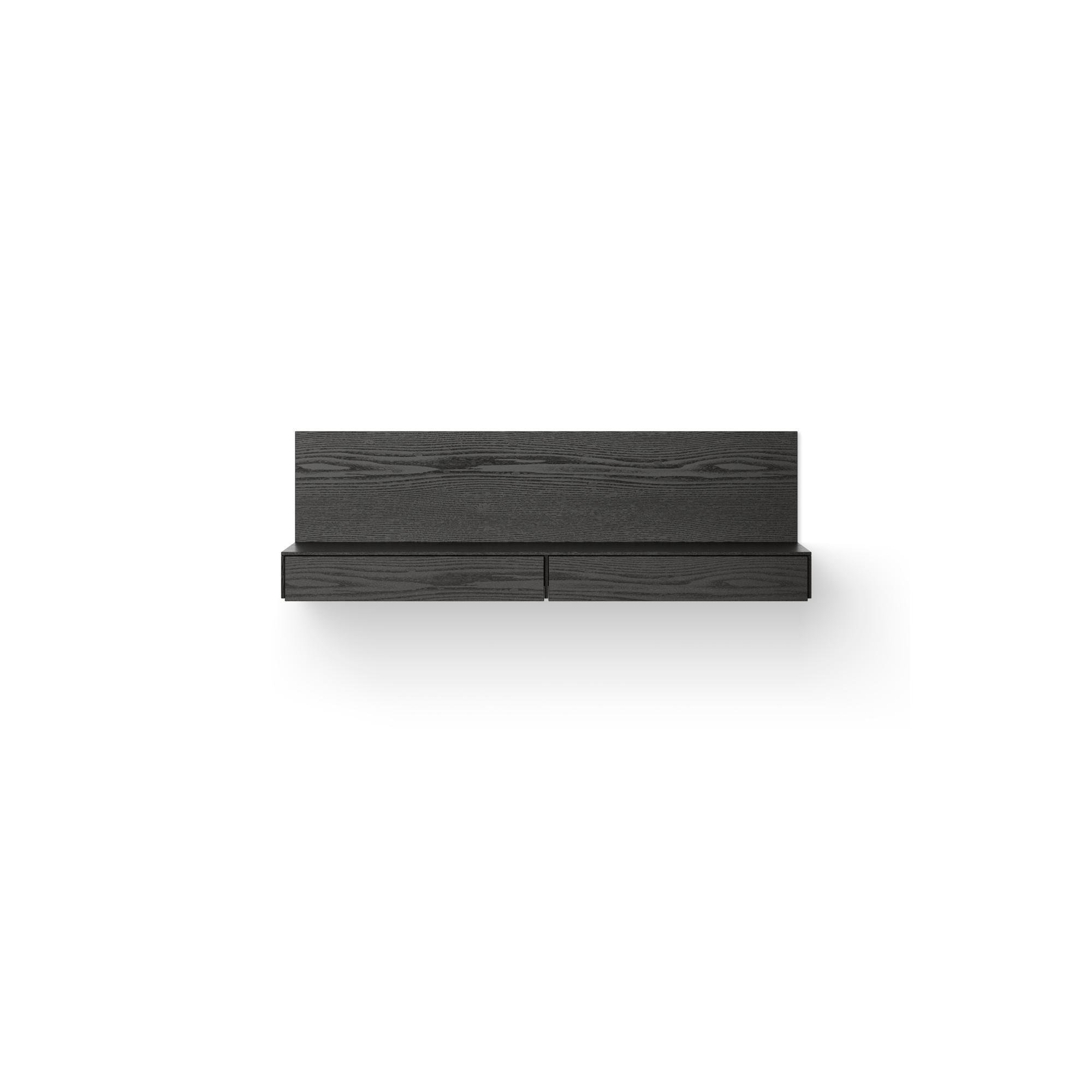 New Works Tana Wall-mounted Media Module Black Stained Oak