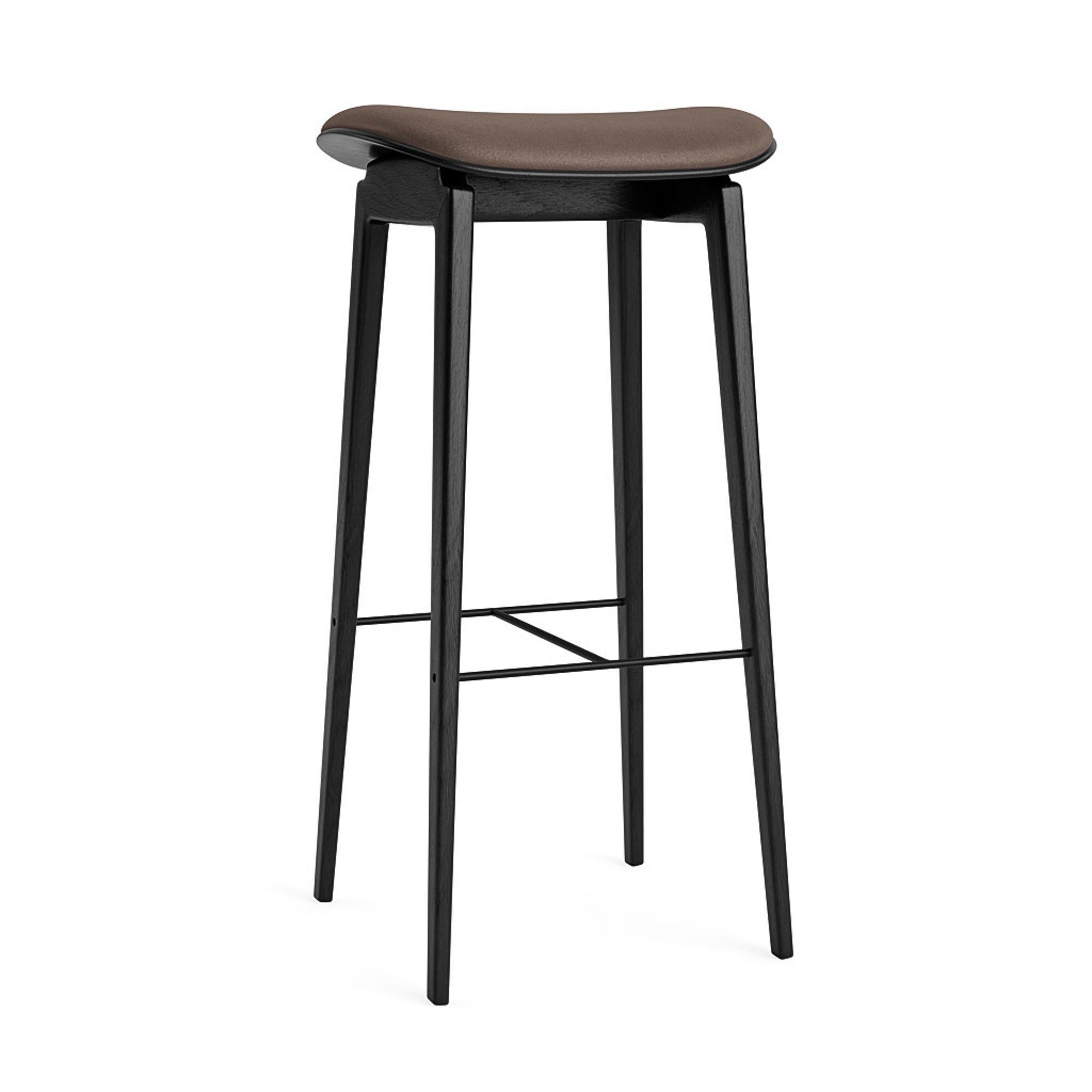 NORR11 NY11 Bar Stool H75 cm Black/ Dark Brown 21001