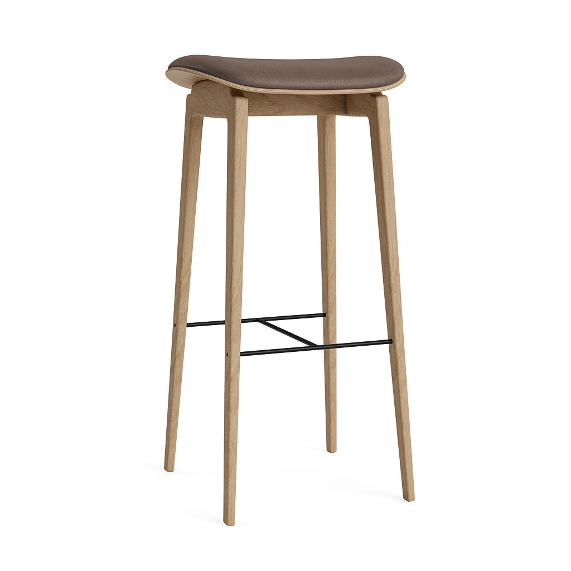 NORR11 NY11 Bar Stool H75 cm Oak/Dark Brown 21001