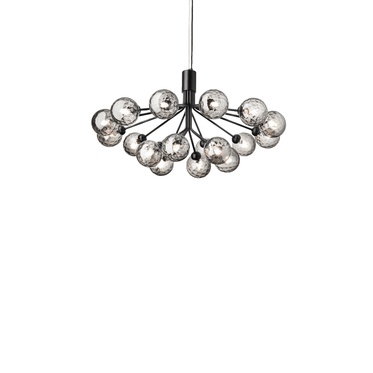 Nuura Apiales 18 Lysekrone Satin Sort/Optic Smoke
