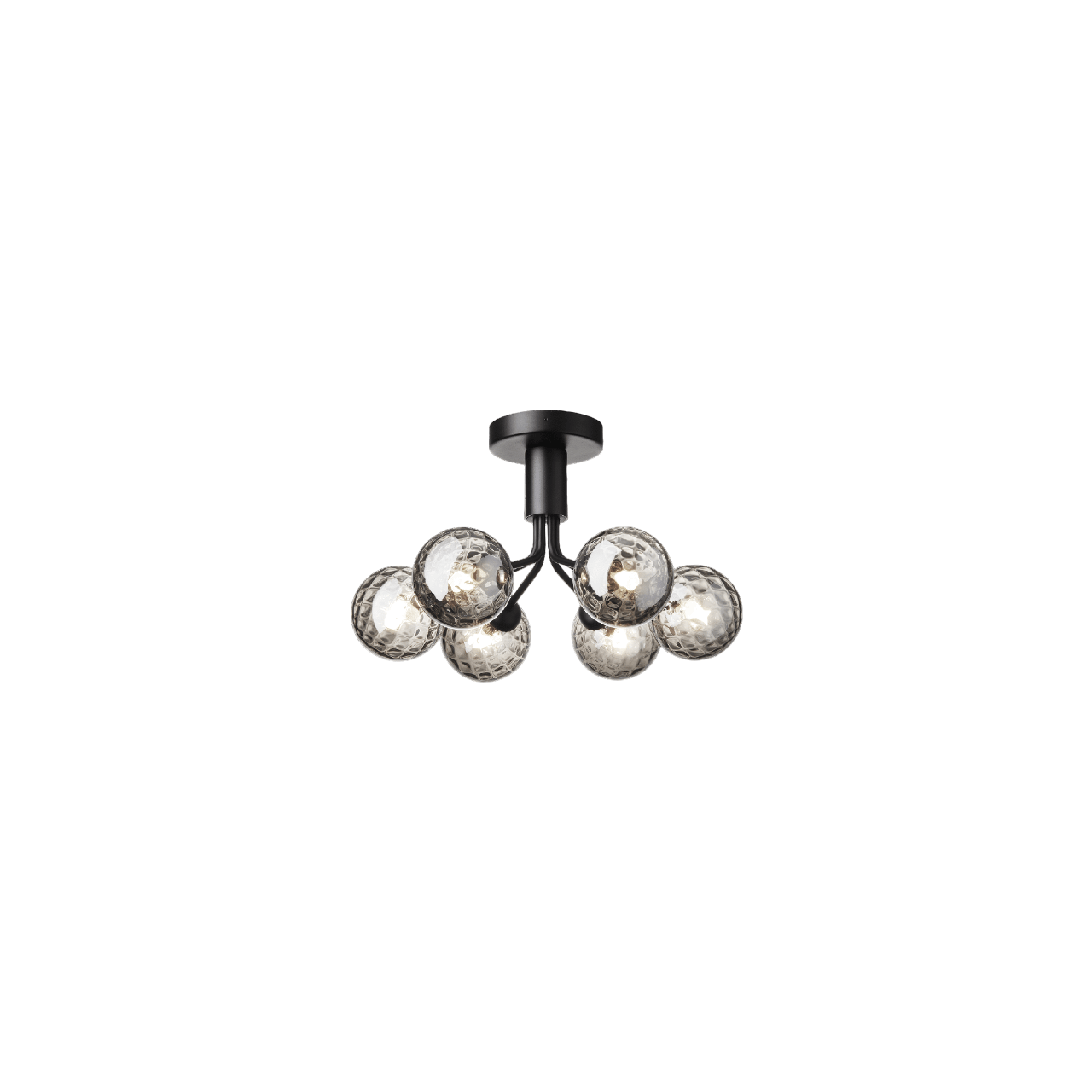 Nuura Apiales 6 Loftlampe Satin Sort/Optic Smoke