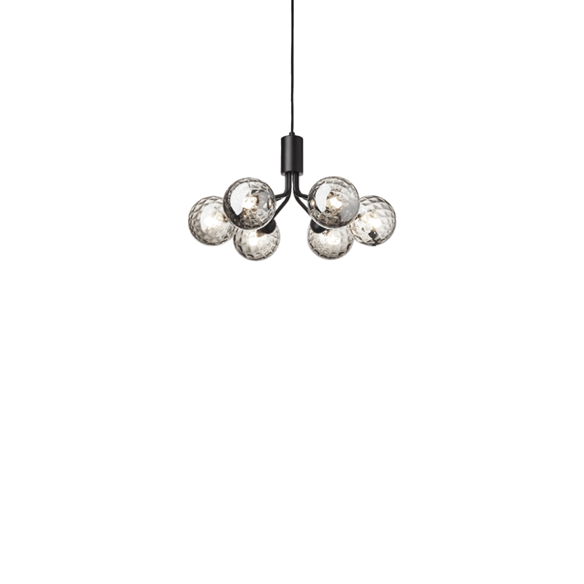 Nuura Apiales 6 Lysekrone Satin Sort/optic Smoke