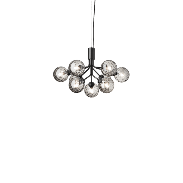 Nuura Apiales 9 Lysekrone Satin Sort/optic Smoke