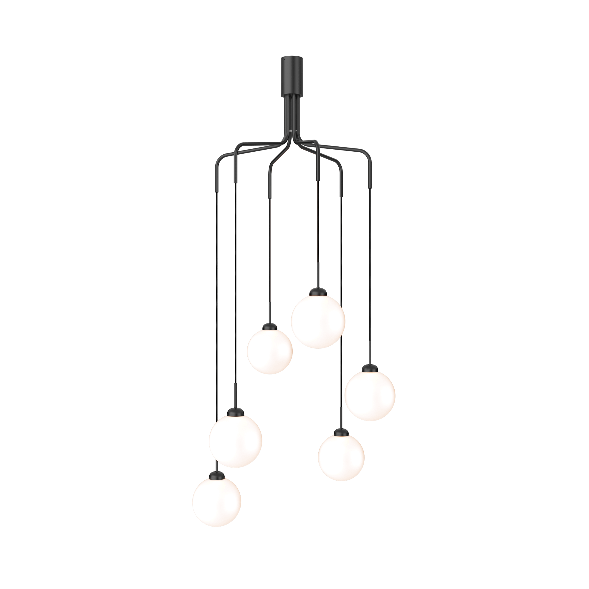 Nuura Apiales Cluster 6 Chandelier Satin Black/Opal