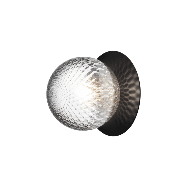 Nuura Liila 1 Væg/Loftlampe Medium Sort & Optic Klar