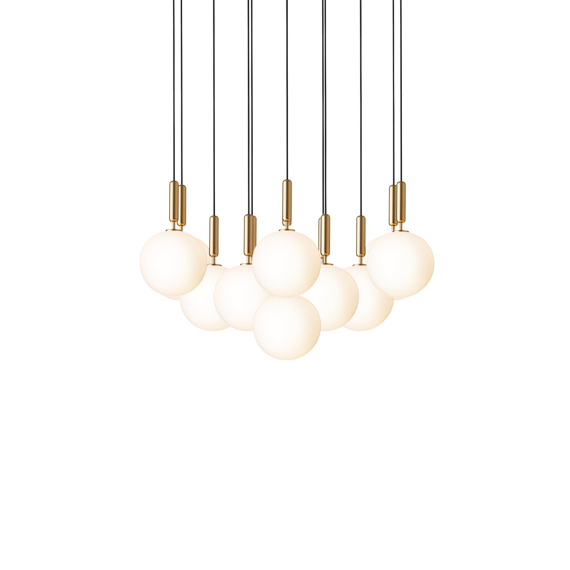 Lampadario Nuura Miira 13 Grande in Ottone e Opale