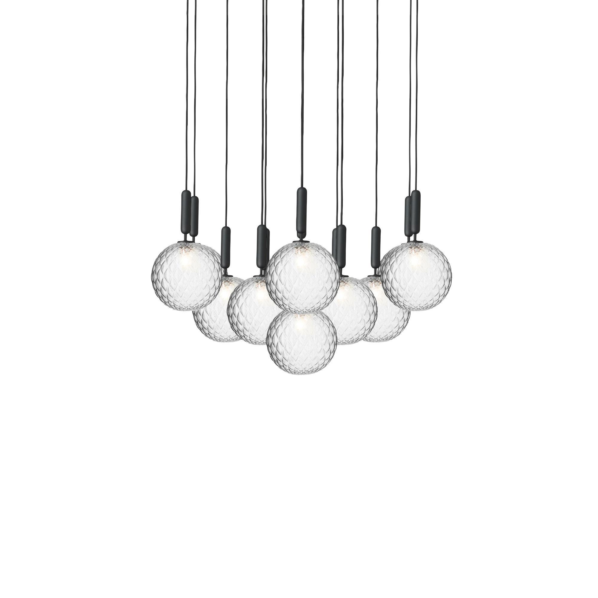 Lustre Nuura Miira 13 Grand Gris & Optique Transparent