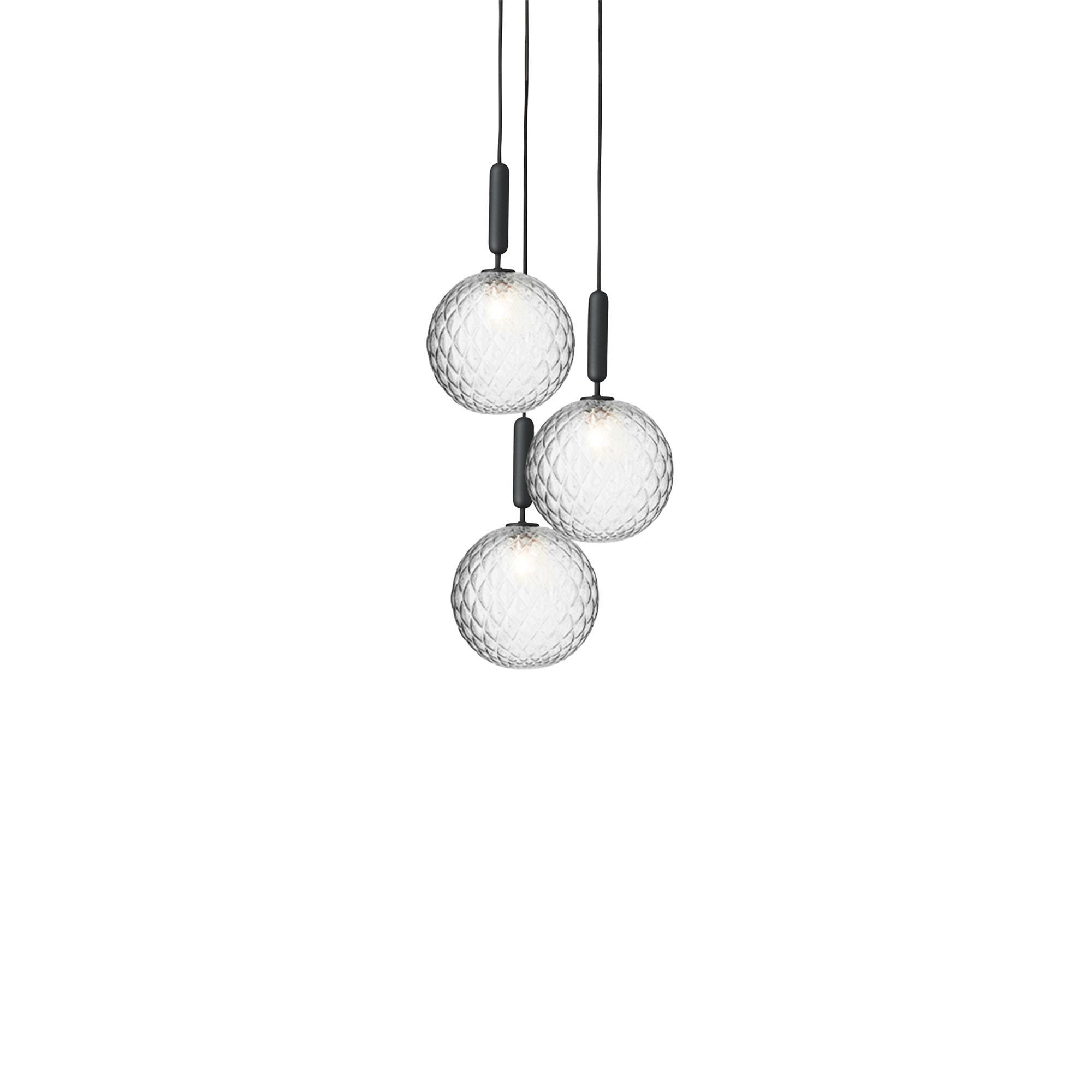 Suspension Nuura Miira 3, Grand , Optique Gris et Transparent