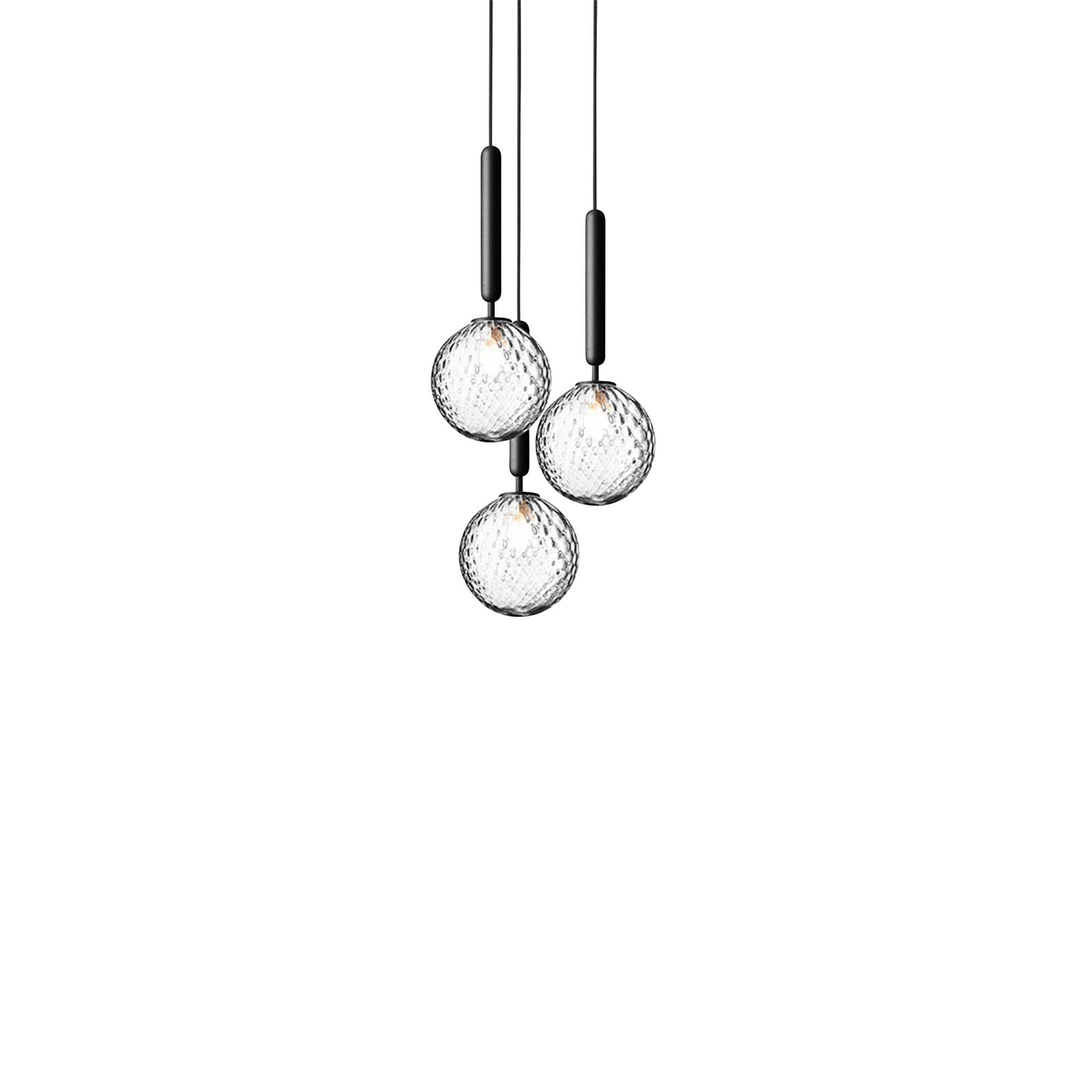 Suspension Nuura Miira 3 Gris et Optique Transparent