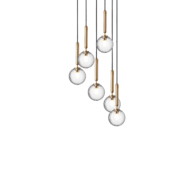 Nuura Miira 6 Taklampe Børstet Messing/ Optisk Gull