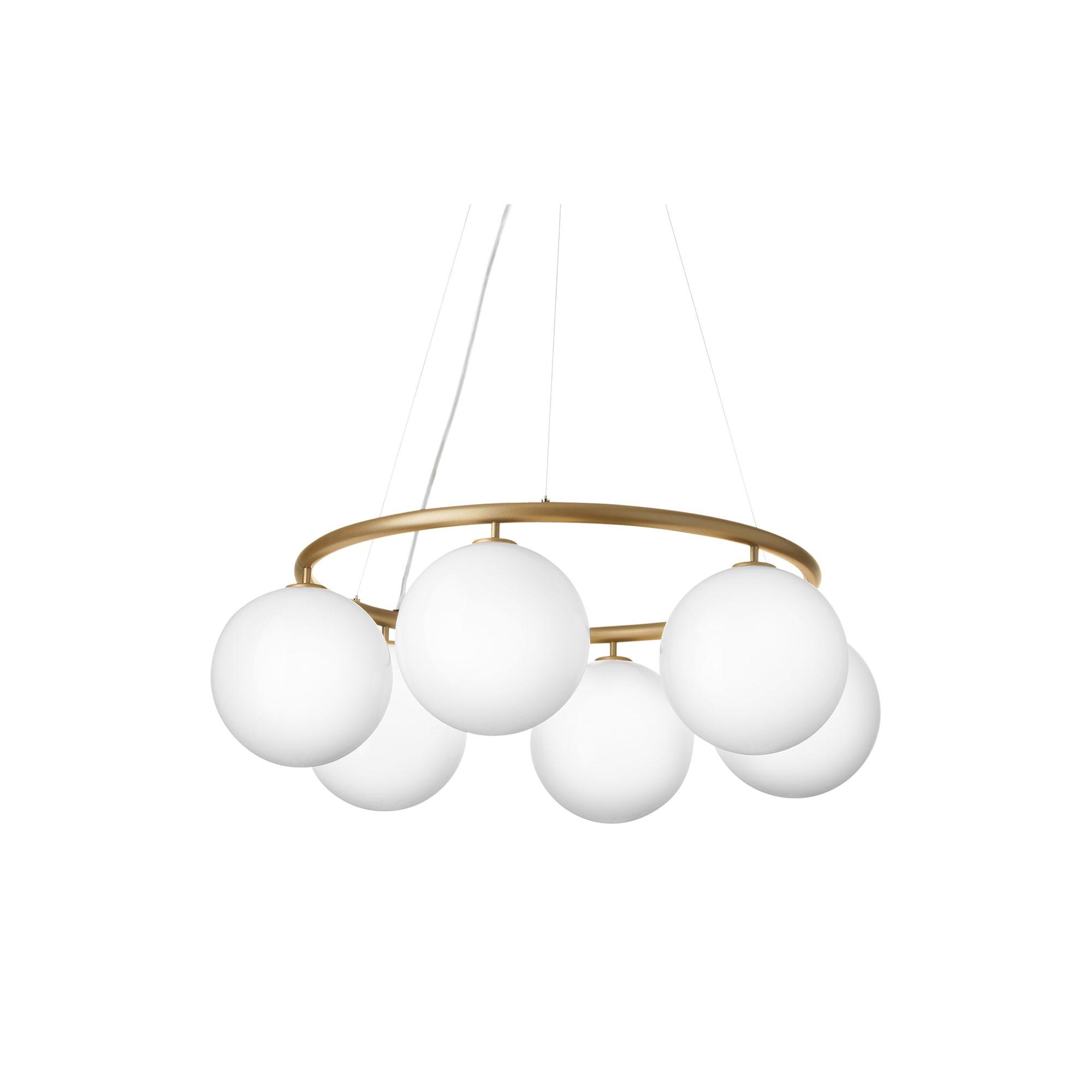 Lustre Circulaire Nuura Miira 6 en Laiton/ Blanc Opale