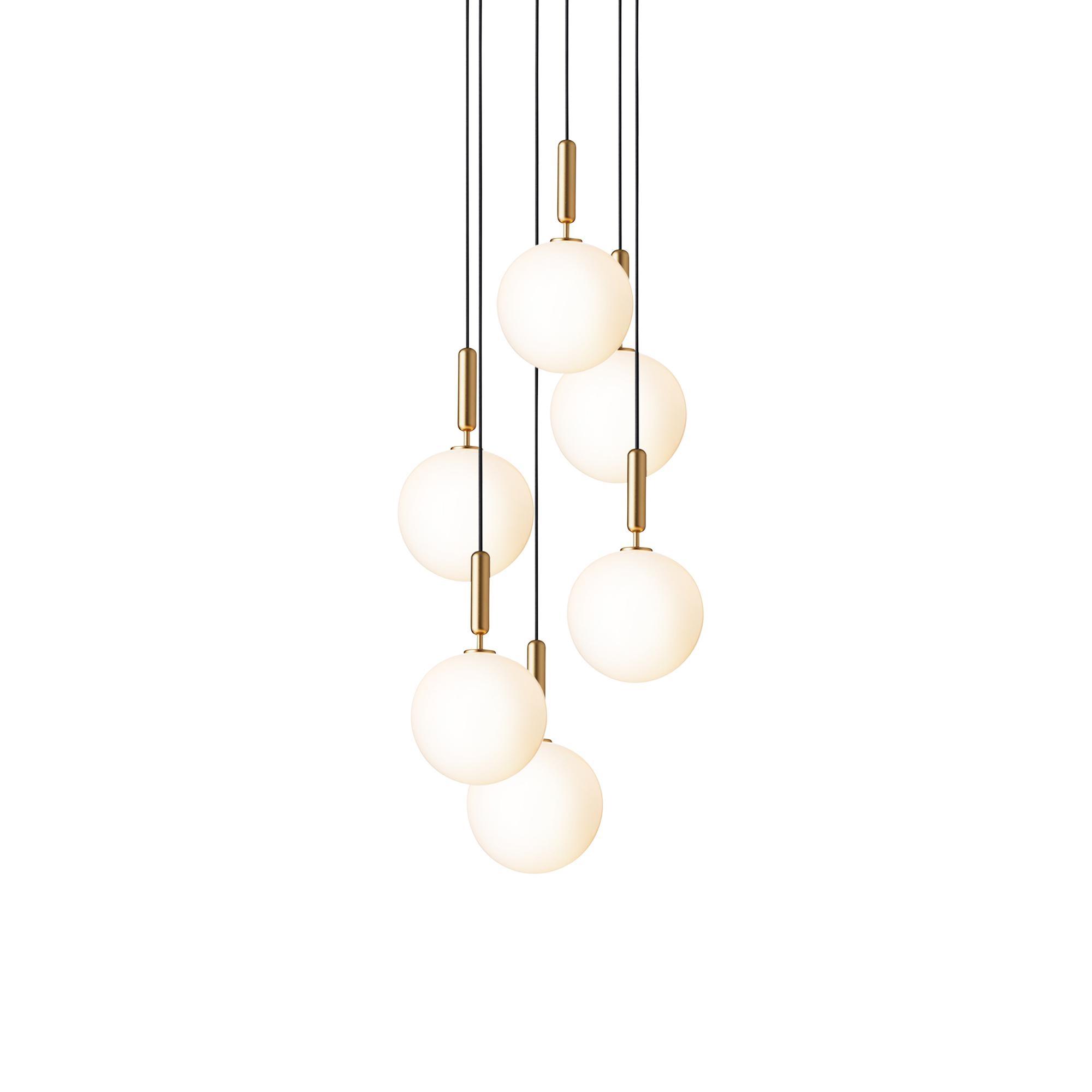 Nuura Miira 6 Lampadario Grande in Ottone e Opale