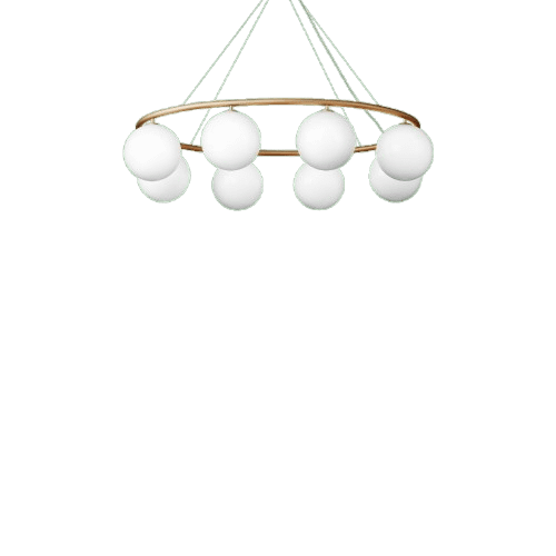 Nuura Miira 8 Oval Ljuskrona Mässing/ Opal