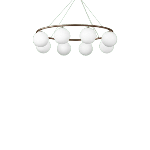 Lampadario ovale Nuura Miira 8 Bronzo scuro/opale
