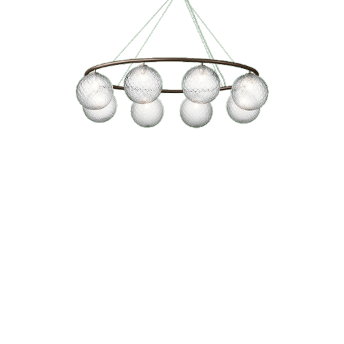 Lustre ovale Nuura Miira 8, Bronze foncé/optique transparent