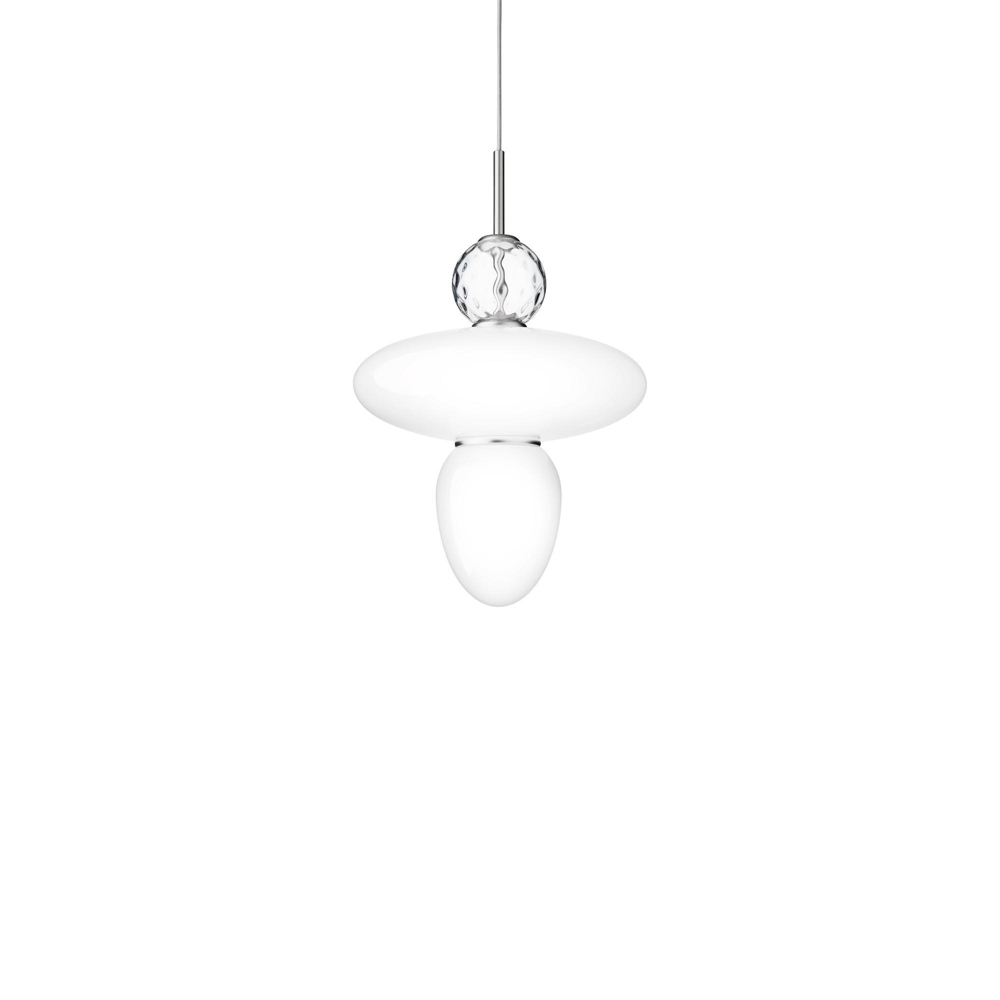 Suspension Nuura Rizzatto 43 en Argent Satin /opale