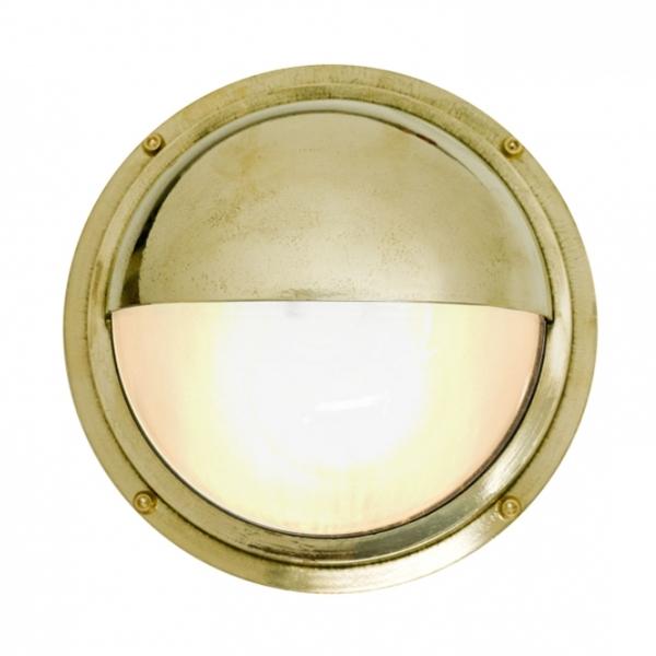 Original BTC Bulkhead Væglampe Messing M. Skjold