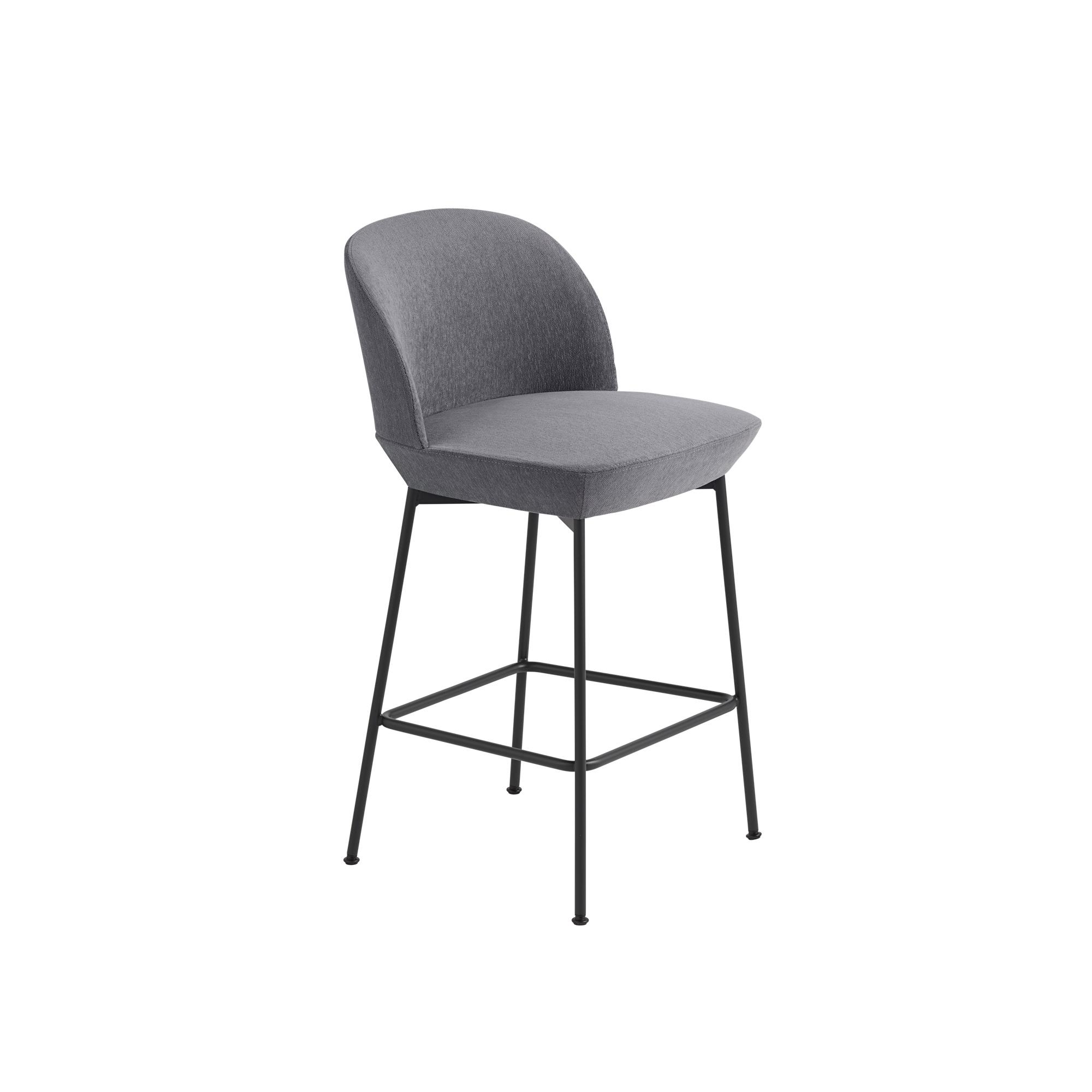 Tabouret de Bar Muuto Oslo Rembourré Still 161/Noir Anthracite