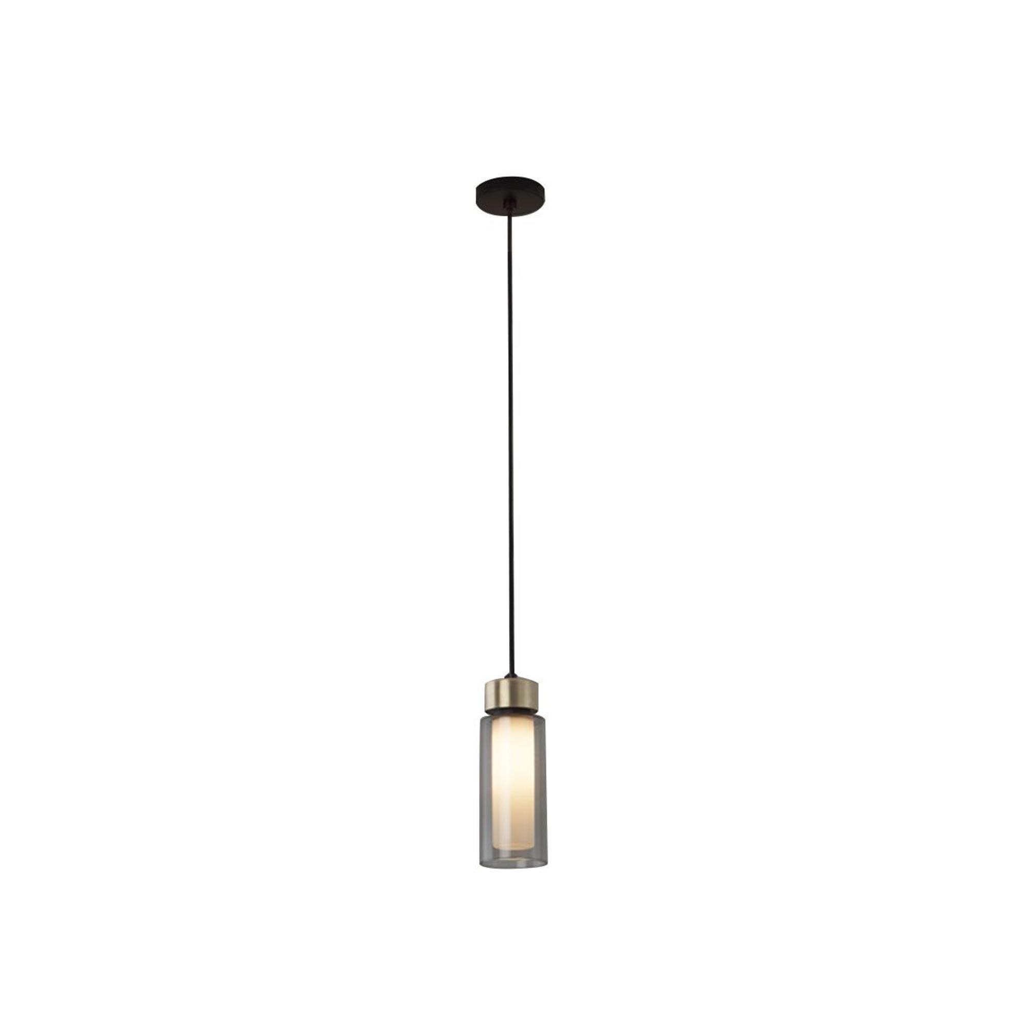 TOOY Osman 560.21 Hanglamp Mat Zwart/ Geborsteld Messing met Helder Glas