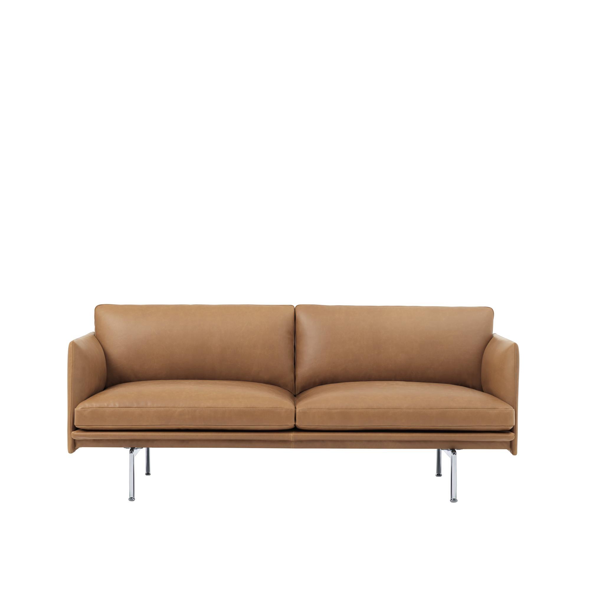 Muuto Outline 2-seater Sofa Leather/Cognac/ Black