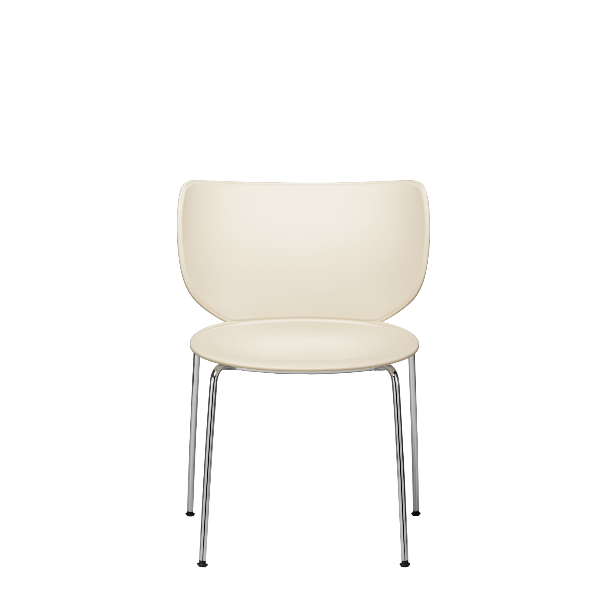 Moooi Hana -ruokailutuoli, verhoillut 2 kappaletta Oyster White/Chrome Pinottava