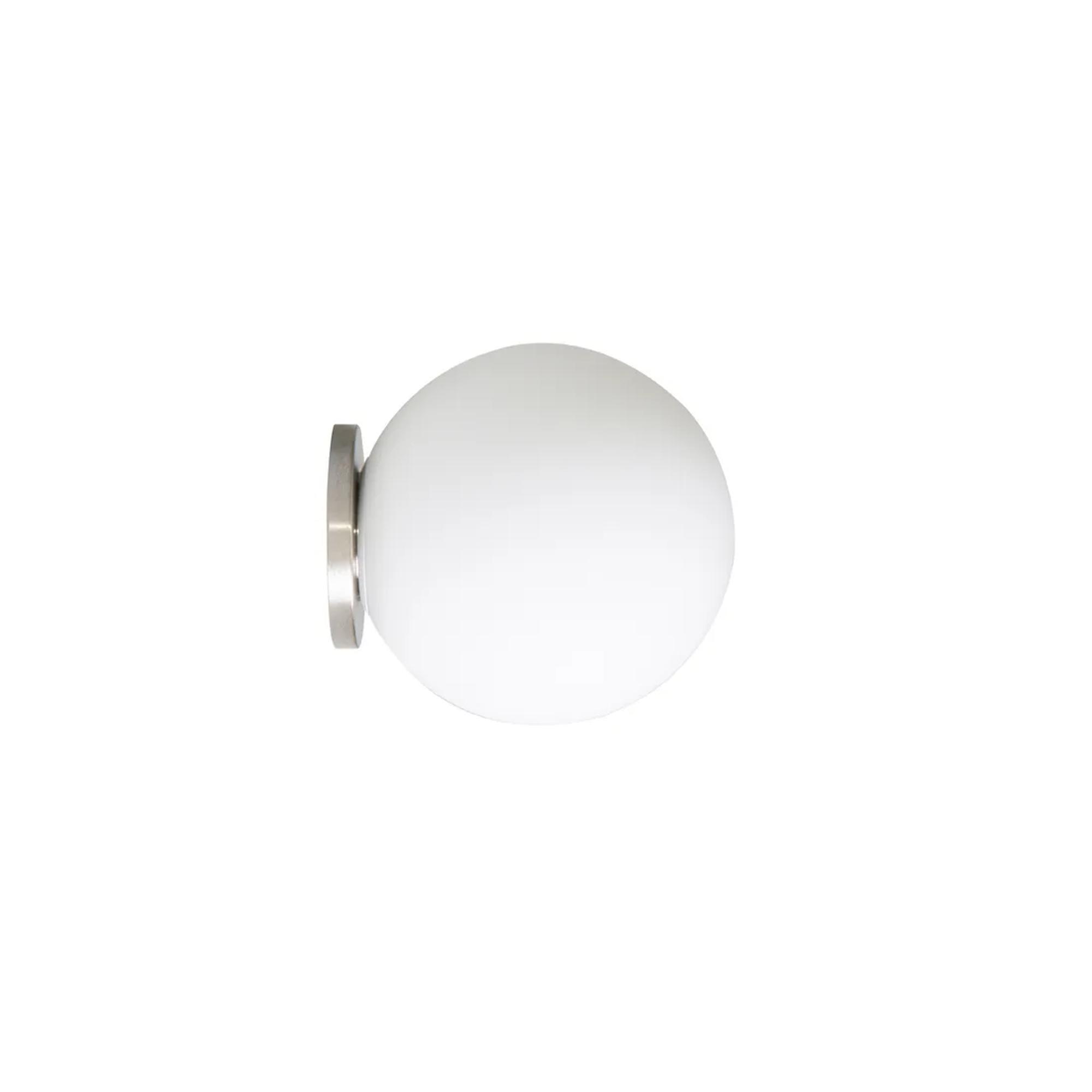 FontanaArte Pallina Wall lamp Small Brushed Nickel