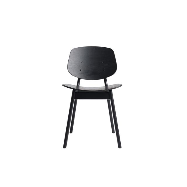 Chaise de Salle à Manger Pandora de La Collection Ro en Chêne Laqué Noir