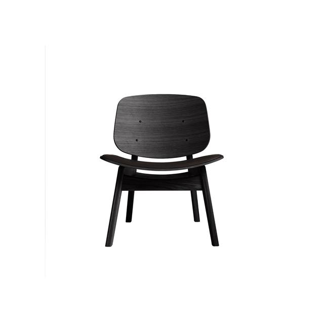 Fauteuil Pandora Ro Collection, Assise Rembourrée, Chêne Laqué Noir/cuir Marron Foncé