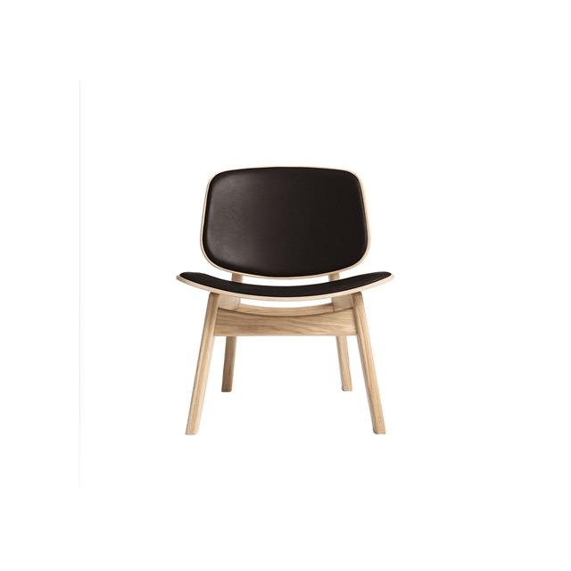 Pandora Fauteuil Gestoffeerd Zeepbehandeld Eiken/Donkerbruin Leer