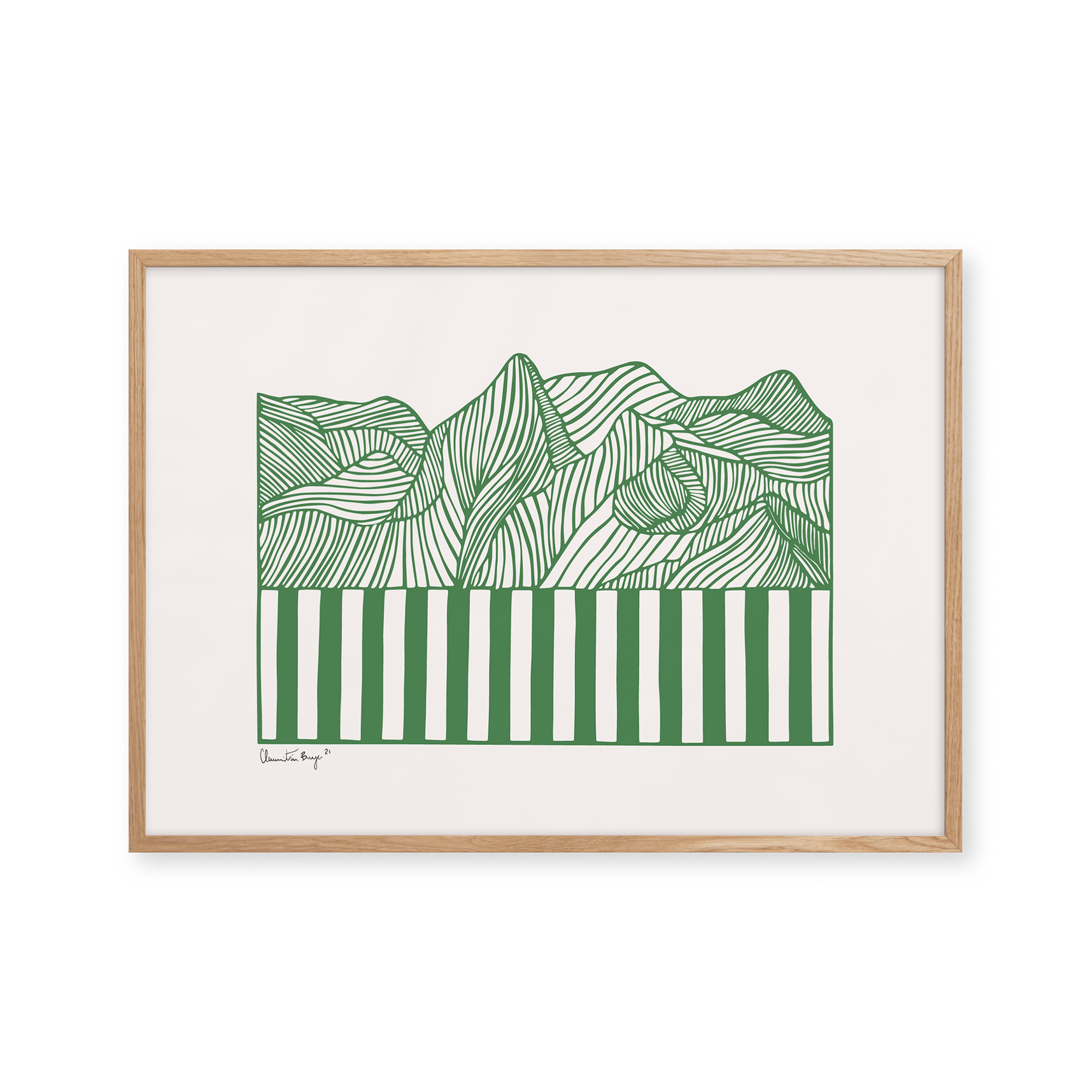 Peléton Papercut 04 Green 50x70 Poster