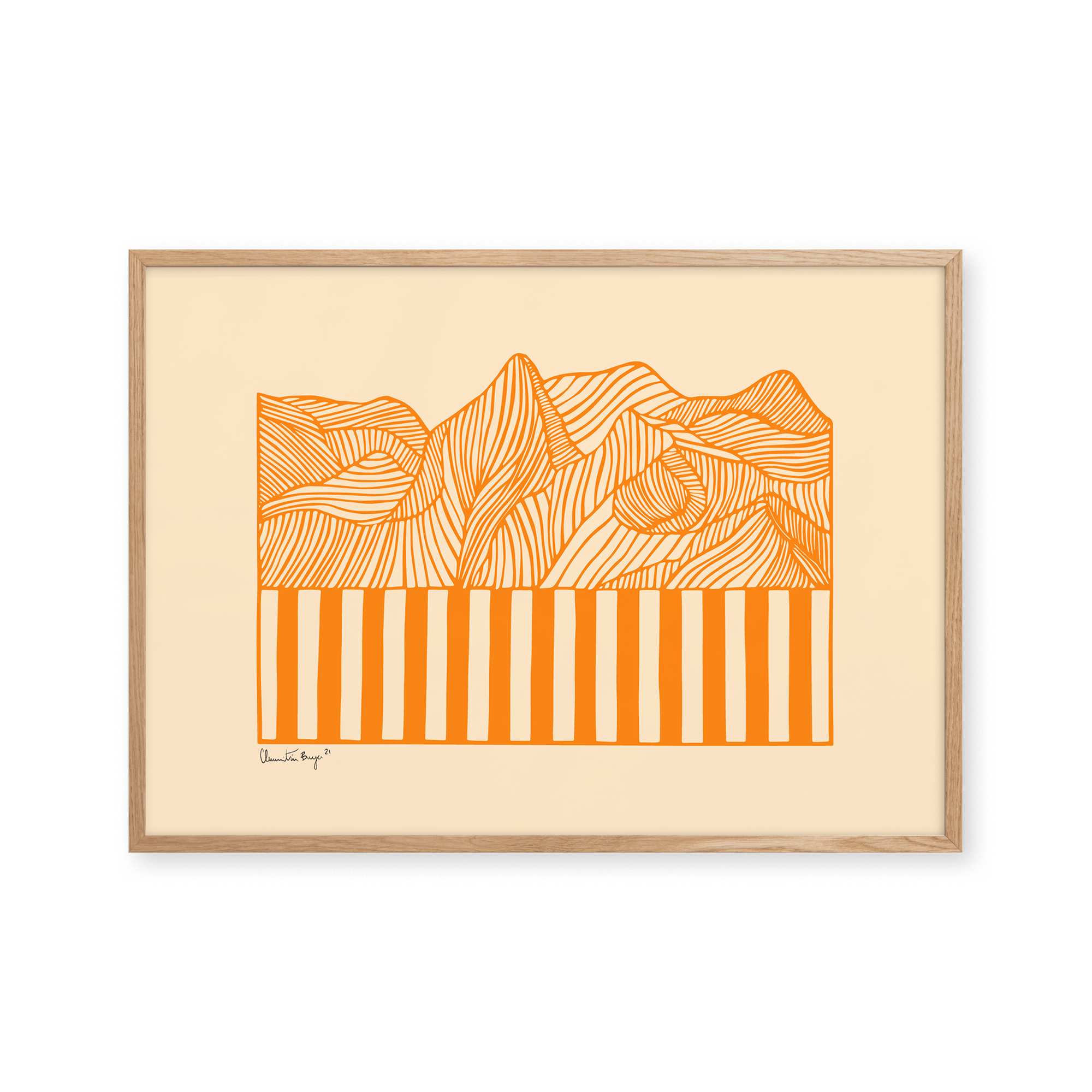 Póster Peléton Papercut 04 Naranja 70x100